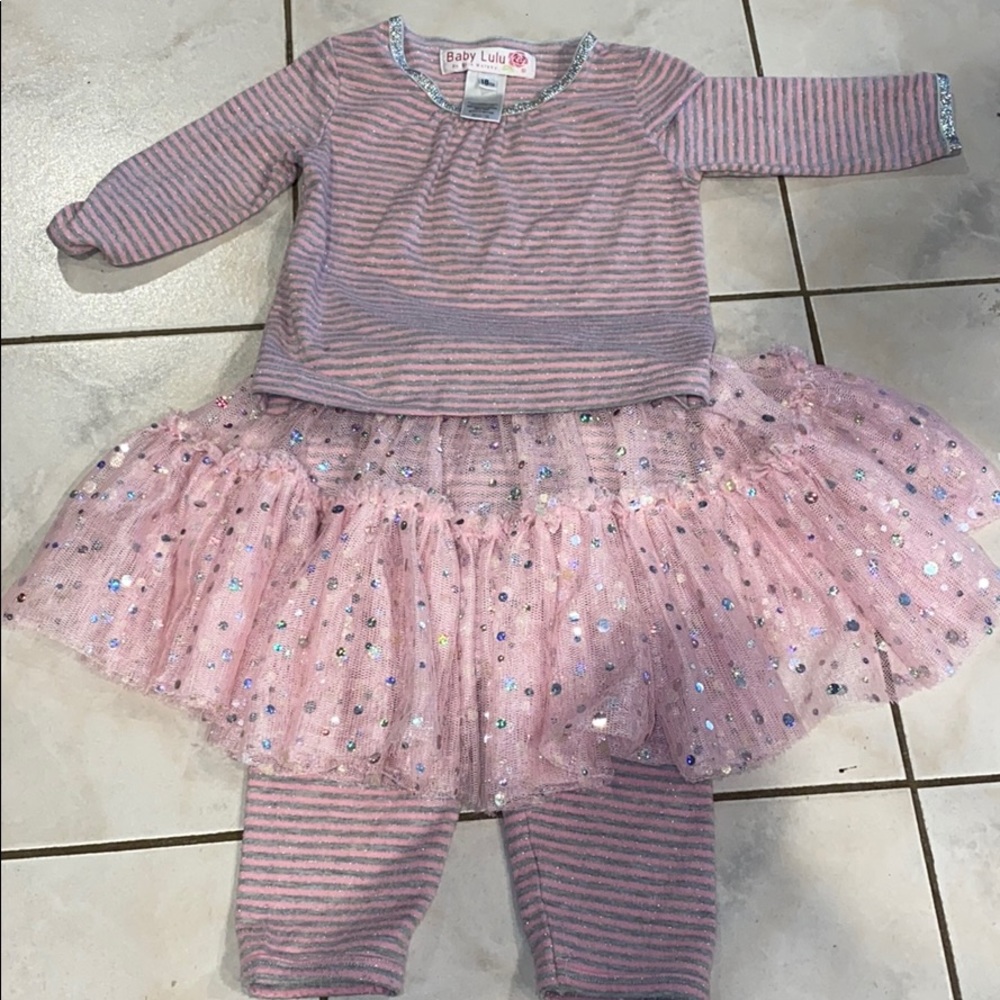 Pink Tutu Skirt Leggings with Top